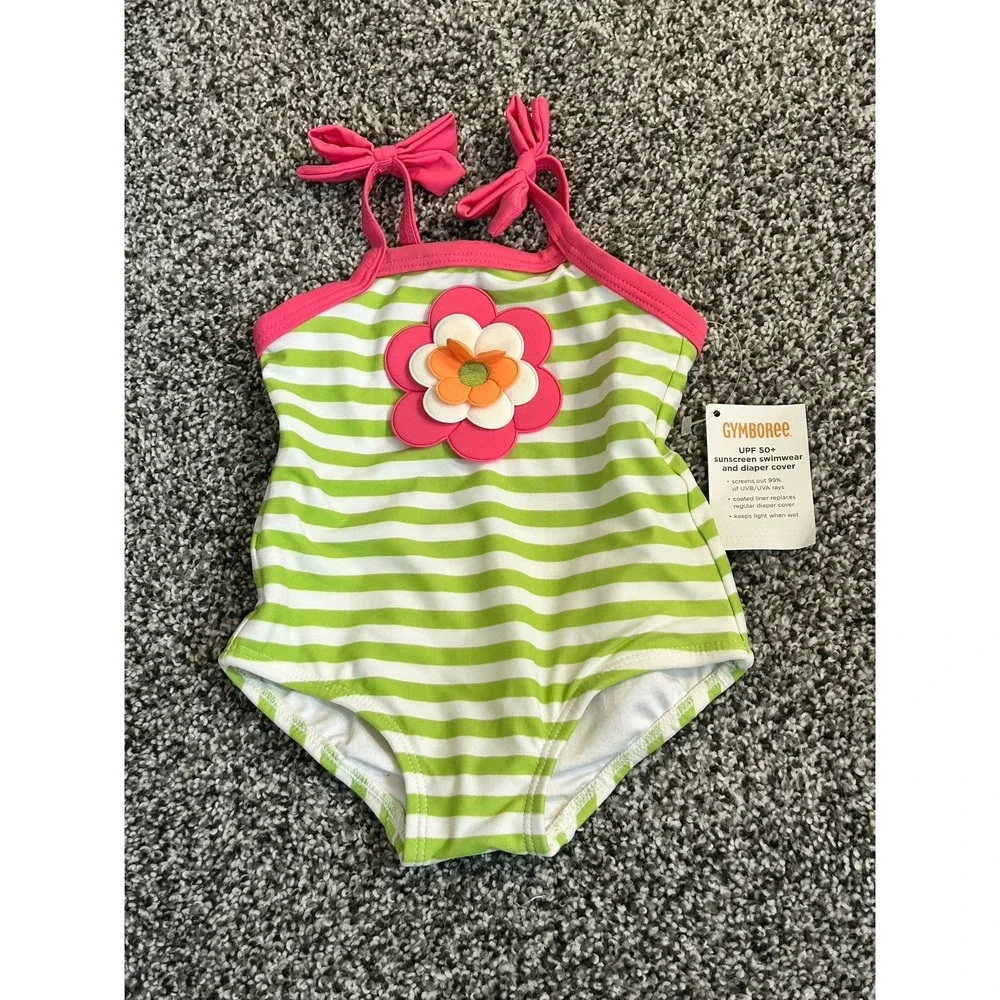 KK3 NWT Gymboree size 3/6 months‎ swimsuit bathing flower vintage 3-6